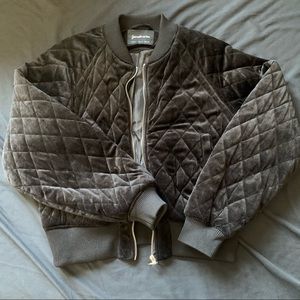 Velvet Diamond Quilted Short Puffer Jacket